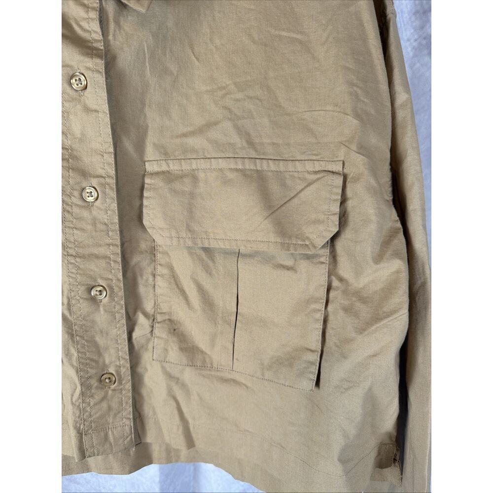 Steve Madden Short Boxy Poplin Shirt Sz S Button Up Utility Elevated Basic NWT - Picture 3 of 7